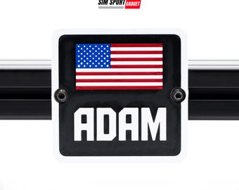 Custom Name Plate with Flag for Aluminum Profiles | Sim Rigs | Flight Rigs