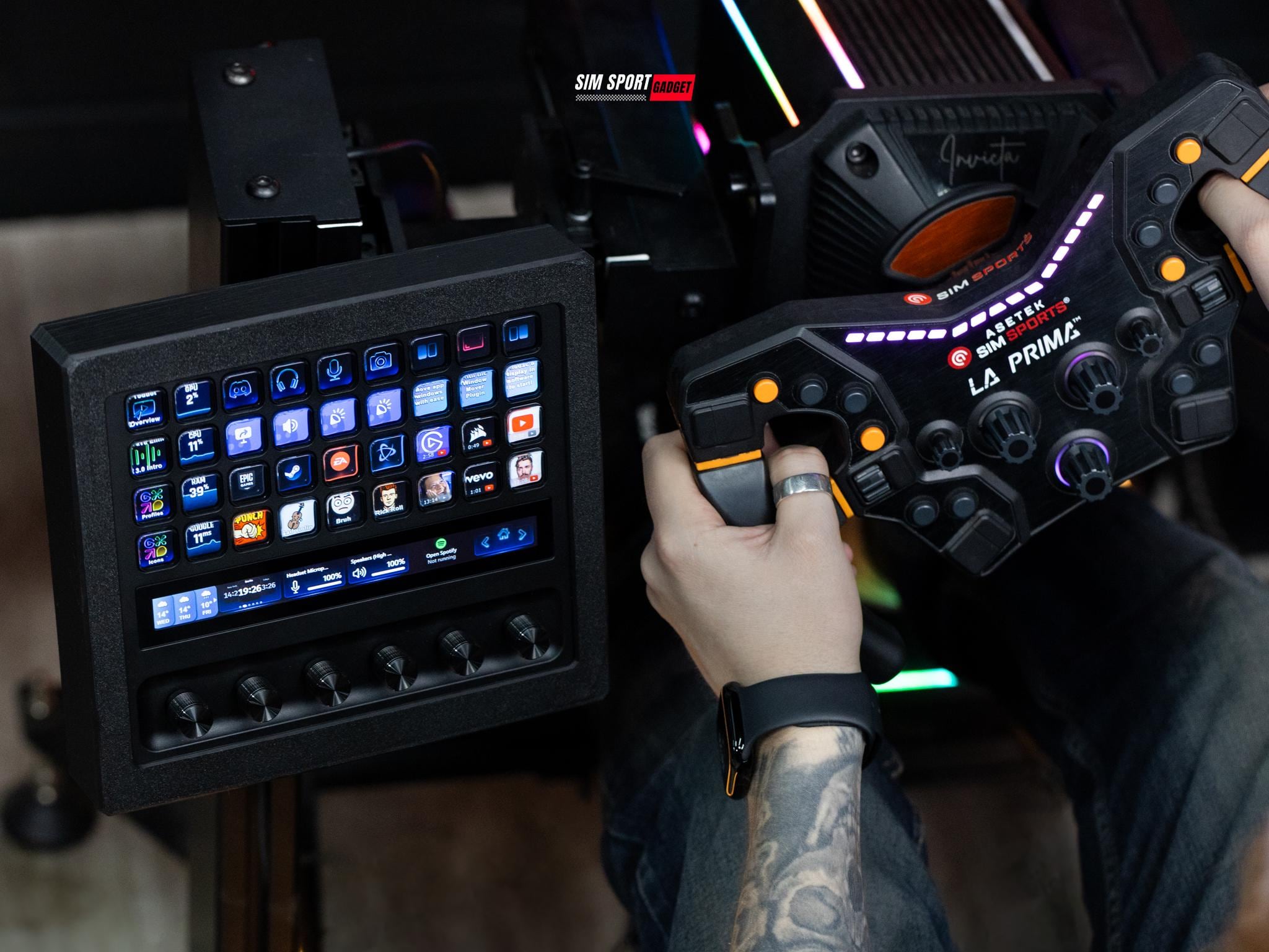 Sim Racing Rig Full Enclosure Stream Deck + XL Enclosure With Metal Swivel Mount for Profile Sim ...