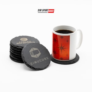 Logo Slate Coasters for Sim Racing Fans | Car Fans | Living Room | Man Cave | Gift