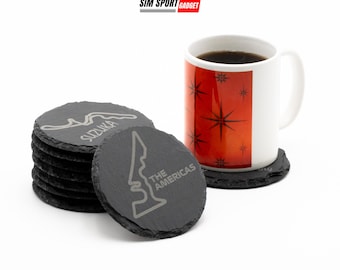 Posavasos de pizarra para fanáticos de la Fórmula 1 / Simulación de carreras / Sala de estar / Cueva del hombre / Regalo de F1 para él