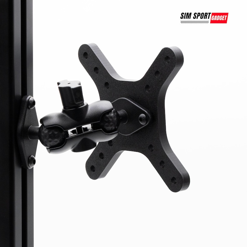 VESA Mount with Heavy-Duty Swivel Metal Arm for Sim Rig | Flight Aluminum Profile Rig 50mm 75mm 100mm | Button Box | Accessories 3"/80mm Premium Arm