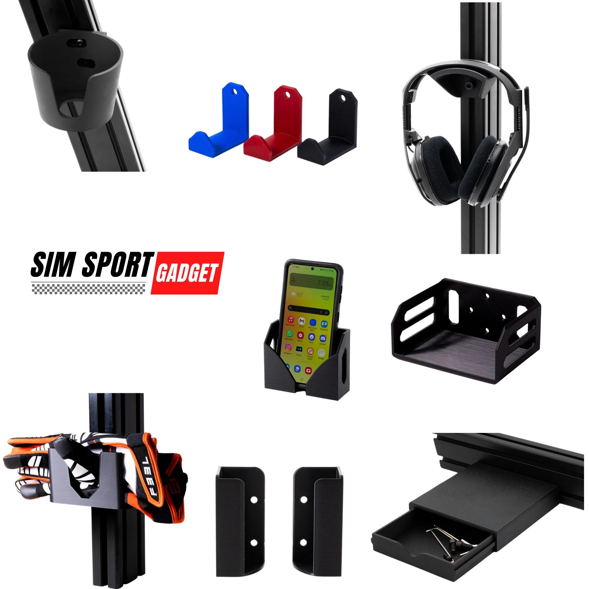 Mouse Sim Rig Mount Sim Racing Rig Accessory Pro Pack | Cup Holder | Headphone Mount ...