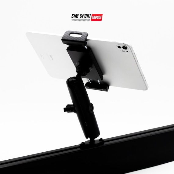 Heavy-Duty Tablet Holder for Sim Rig | Adjustable Swivel Mount | Sim Racing | Flight Rig | Aluminum Profiles