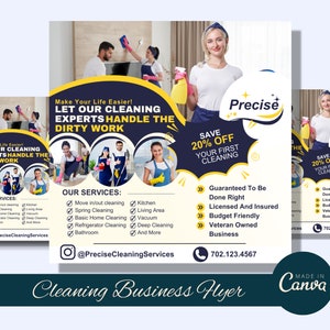 Cleaning Service Flyer, Commercial Cleaning Small Business Flyer, Instagram Template, Edit in Canva, Cleaning Business E-Flyer