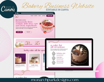 Sjabloon bakkerijwebsite: bewerkbaar canvasontwerp