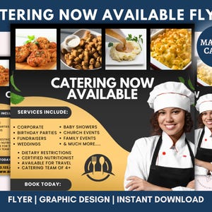 Editable Catering Flyer Template, Catering Services Flyer, Restaurant Flyer, Catering Price List, Cater Flyer, Advertising, Catering Package
