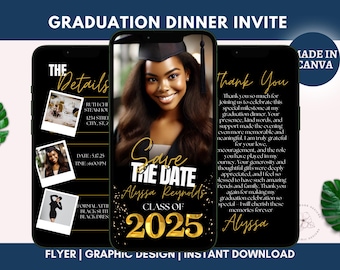 Class of 2025 Graduation Save The Date Invitation (Canva Template)