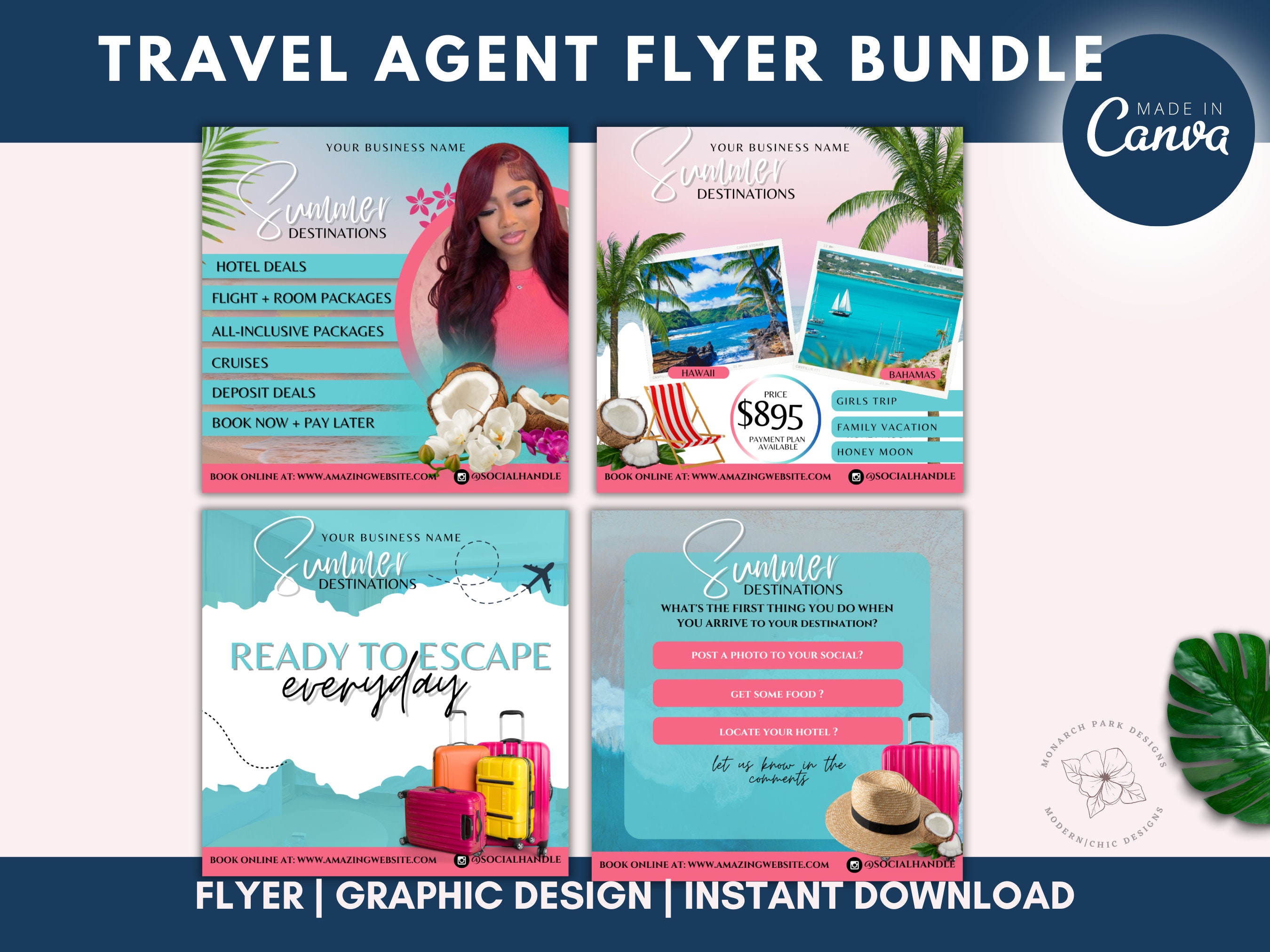 Travel Agent Flyer Template, Travel Flyer, Vacation Flyer, Book A ...