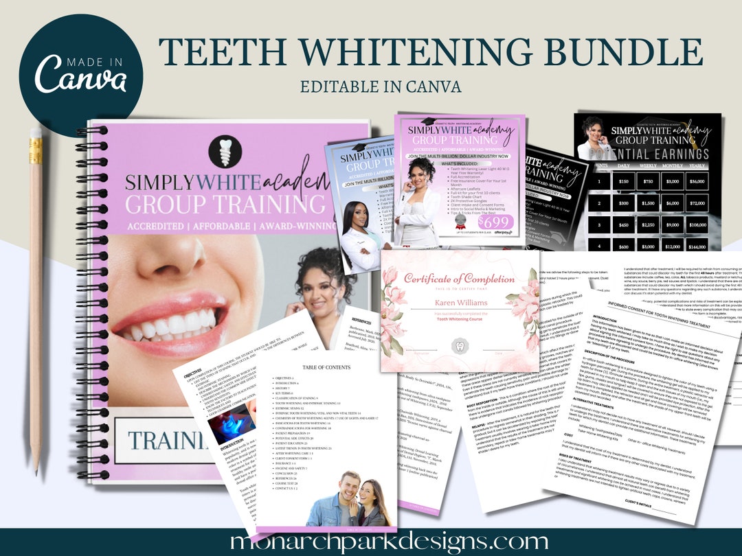 Teeth Whitening Bundle Esthetician Forms Teeth Whitening Etsy