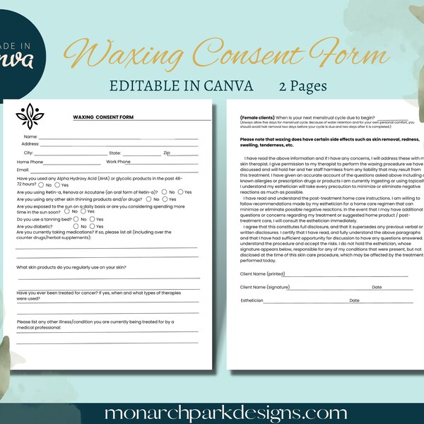 Esthetician form etsy