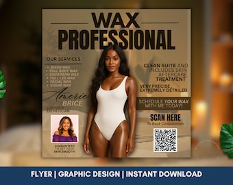 Luxury Waxing Flyer | Esthetician Canva Template