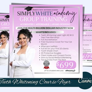 DIY Teeth Whitening Training Flyer, Teeth Whitening Class Flyer, Instagram Template, Edit in Canva, Teeth Whitening E-Flyer