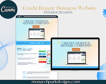 Credit Repair Business Website Template: Editable Canva Design