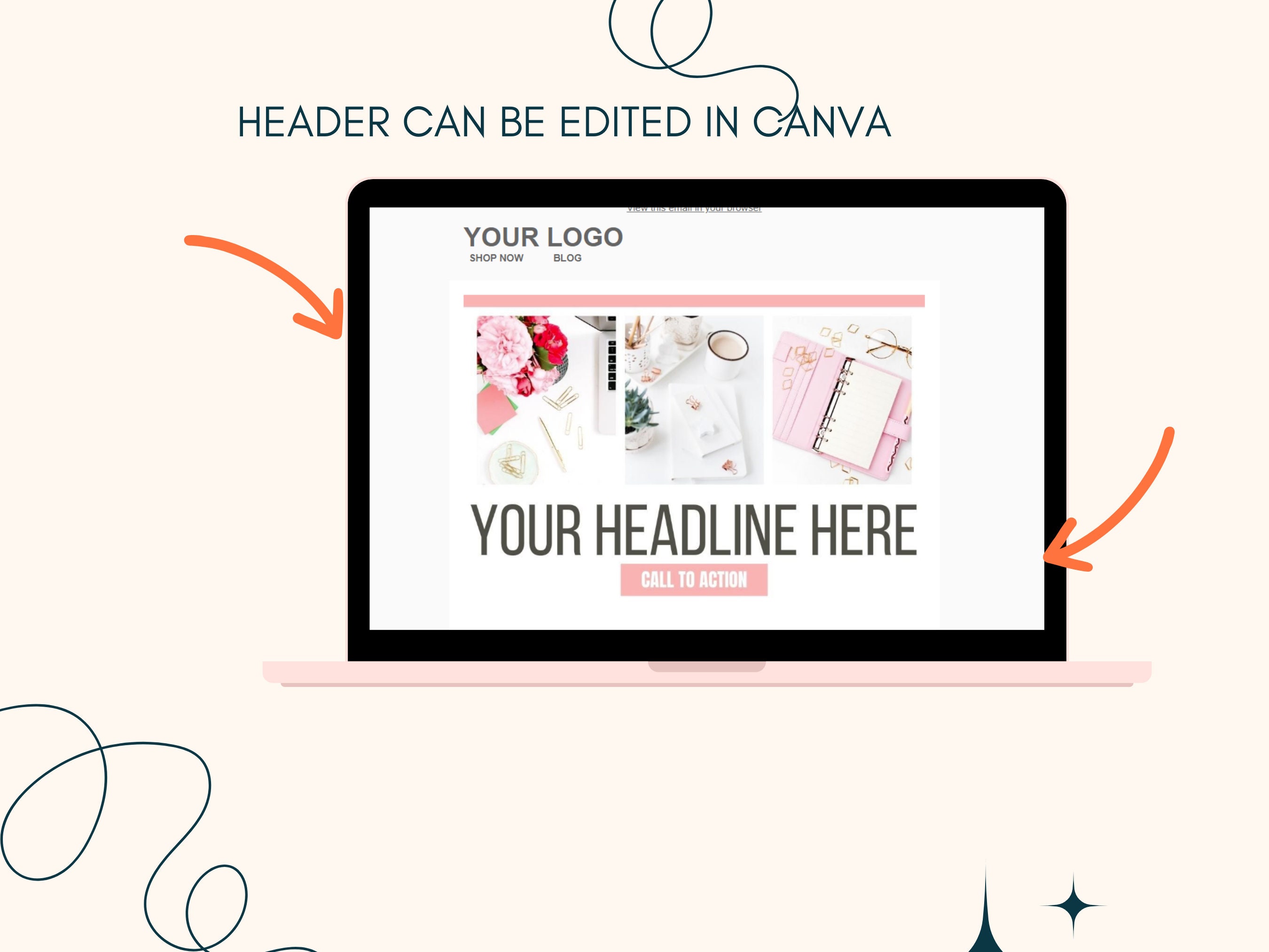 Canva Email Template for Mailchimp Email Marketing and Email Etsy