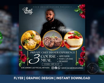 Editable Flyer Template, Chef Flyer, Private Chef, Community Event ...