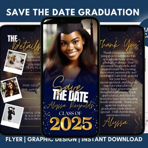 Class of 2025 Graduation Save The Date Invitation (Canva Template)