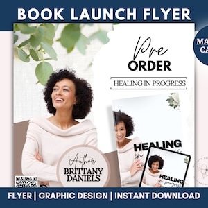 DIY Book Launch Flyer, Author Book Launch Release Marketing Template, Book Launch Press Release, Event Flyer, Social Media, Canva Edit