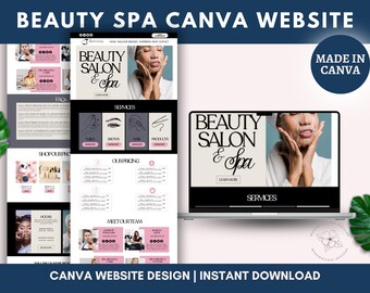 Canva Beauty Website Template, One Page Spa & Salon Site