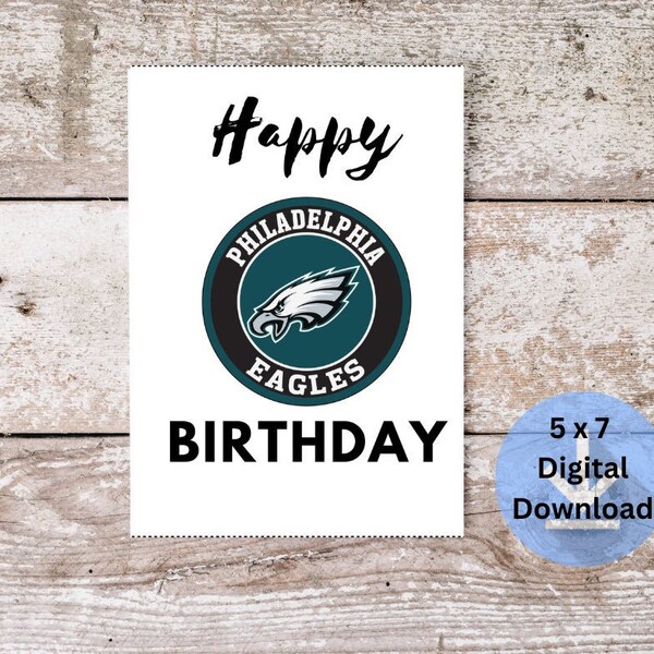 Philadelphia Eagles Birthday Card Printable Etsy Canada Philadelphia Eagles Birthday Card Printable Etsy Canada