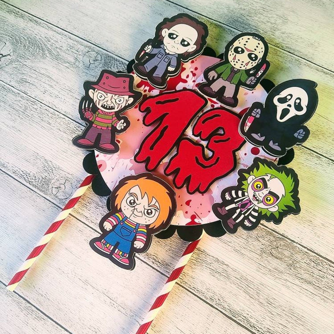 Horror Movie Cake Topper Friday the 13th Horror Birthday Etsy
