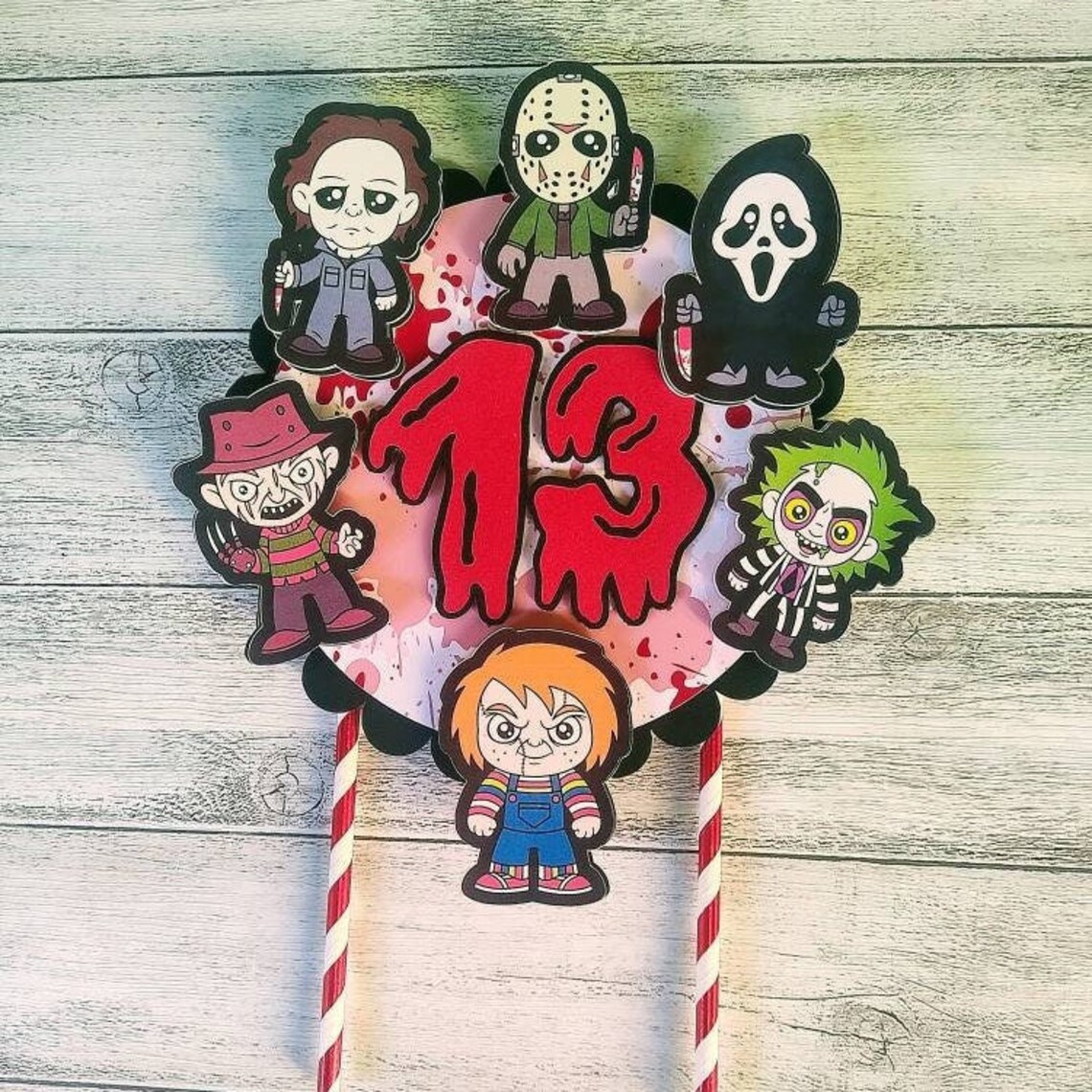 Horror Movie Cake Topper Friday the 13th Horror Birthday Etsy