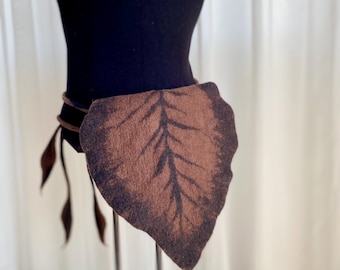Felted Leaf Bag: Woodland Fairy Belt Bag, Boho Crossbody