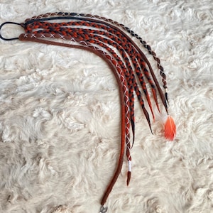 Earth tones hairwrap extensions, Hippie hair accessory, Fairy dreads, Woodland hair pins, Wool dreads on hairband, Boho, Bohemian hair wrap