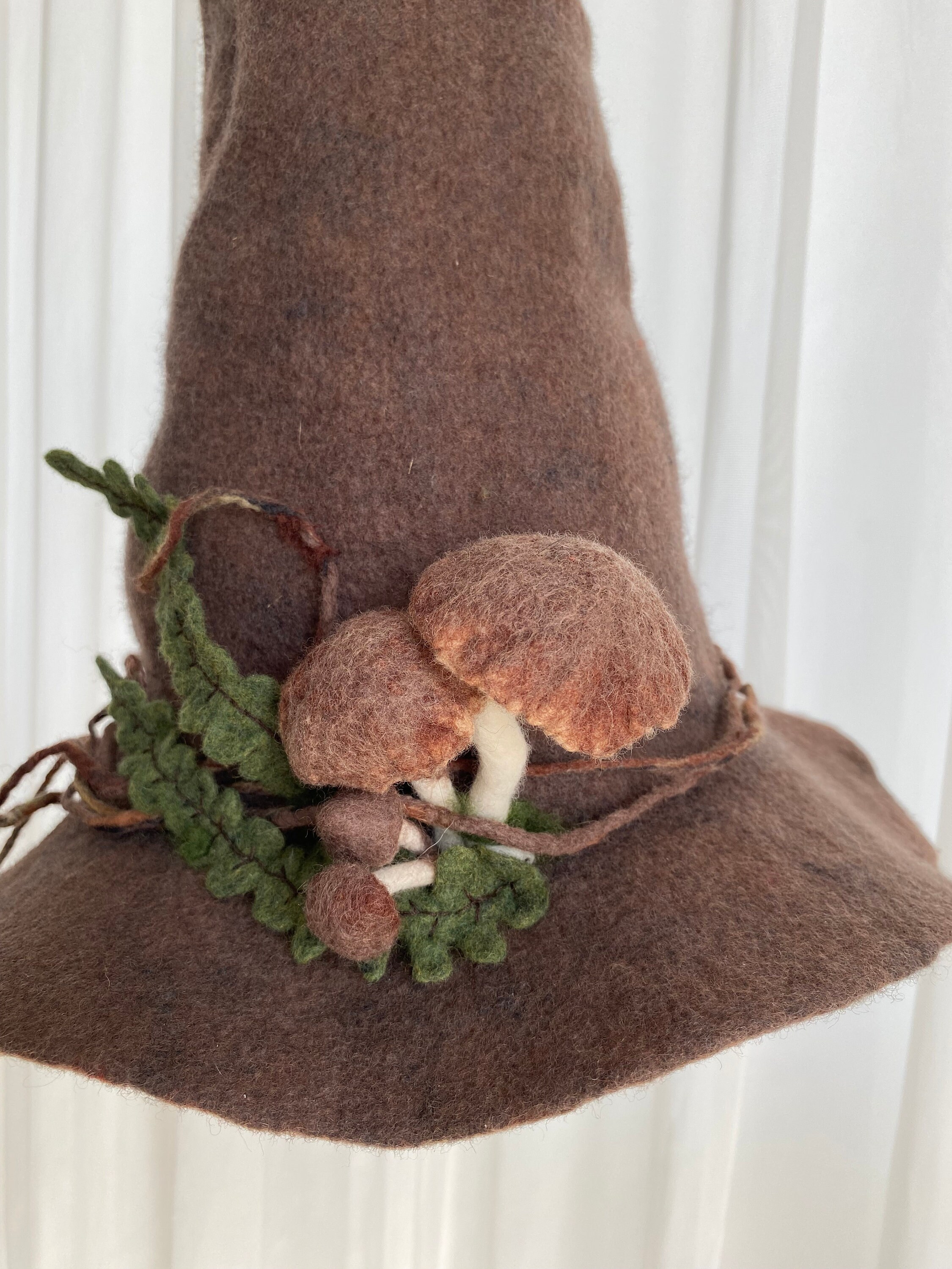 Queen Of Hats Mushroom Hat Black Felted Wool Ostrich Feathers USA Grey Wool Doeskin Felt /huge Ostrich Feather Women Hat - Etsy main image 3