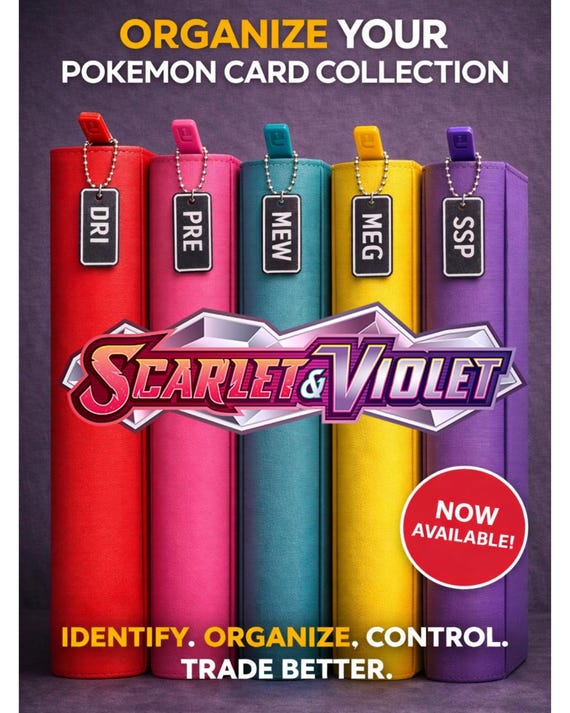 Pokmon TCG Scarlet & Violet Binder Tags Complete Expansion Set | 3D  Printed Master Set Organizer Spine Tabs - Etsy