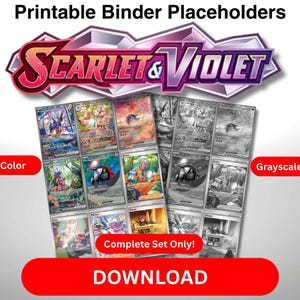 ポケモン TCG コンプリートセット プレースホルダーバインダーページ PDF スカーレットとバイオレット ベースセット カラーとグレースケール