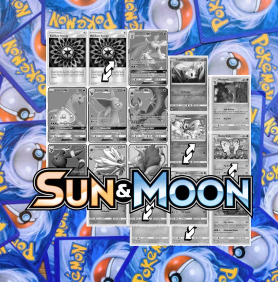 pokemon sun and moon base set cards Sun & Moon Base Set Tracker: Holofoil Card Placeholders (digital Download)