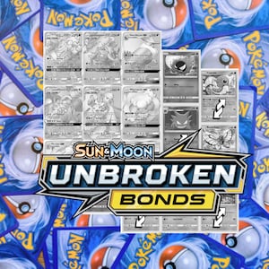 Tracker du coffret principal Sun and Moon Unbroken Bonds (comprend des espaces réservés pour les cartes en niveaux de gris + des hologrammes et des indicateurs inversés) - Unbroken Bonds