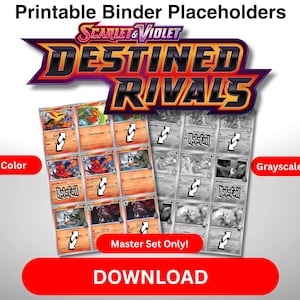 Páginas de carpeta de marcadores de posición de la Master Set de JCC Pokémon (PDF): Escarlata y Violeta: Destinados Rivales, color y escala de grises