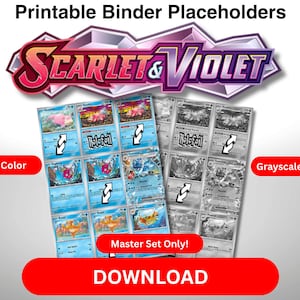 Páginas de carpeta de marcadores de posición del Master Set de JCC Pokémon PDF Conjunto base Escarlata y Violeta Color y escala de grises