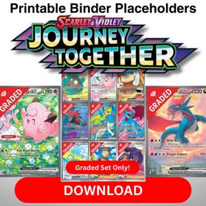 Pokémon TCG kleurgegradeerde overlay bindpagina's pdf voor Scarlet and Violet Journey Together – voor verzamelaars van mastersets en complete sets