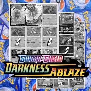 Épée et bouclier - Tracker de l'ensemble principal Darkness Ablaze (comprend des espaces réservés pour les cartes en niveaux de gris + des indicateurs holographiques et inversés)