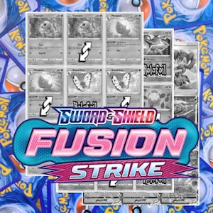 Sword and Shield - Fusion Strike Master Set Tracker (Includes Grayscale Card Placeholders + Holofoil and Reverse Indicators)