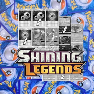 Sun and Moon Shining Legends Master Set Tracker (Includes Grayscale Card Placeholders + Holofoil & Reverse Indicators) - Shining Legends