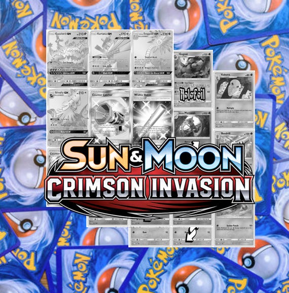 pokemon crimson invasion card set Sun & Moon Booster Pack Over 110 cards 8 new Pokmon Sun and Moon Crimson Invasion