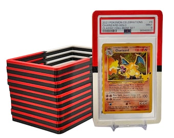 3D Printed Pokéball PSA Card Bumper • Pokémon PSA Slab Protector • Graded Card Guard • Poké Ball Edge Cover for PSA Pokémon Cards