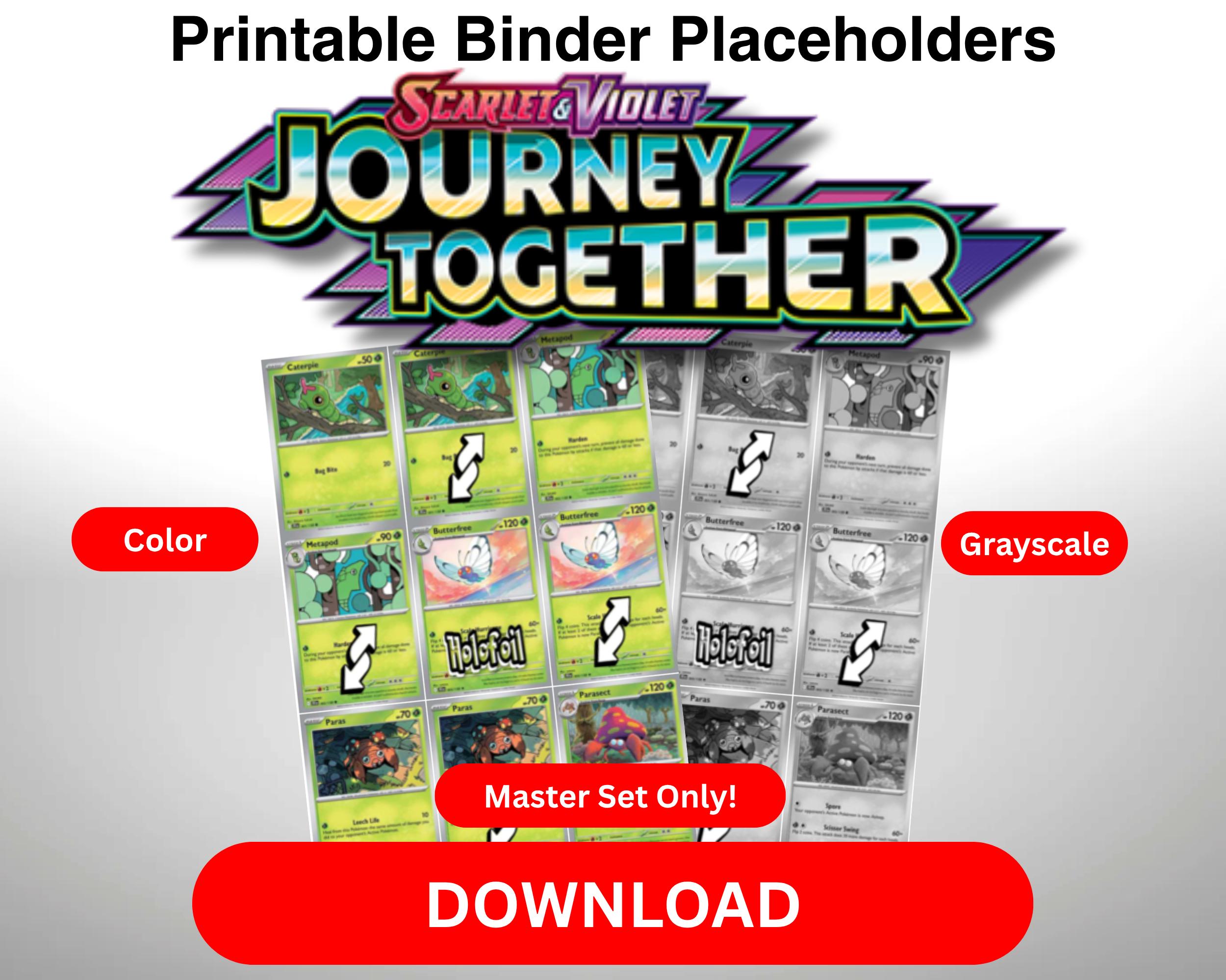 Pokémon TCG Master Set Placeholder Binder Pages PDF Scarlet and
