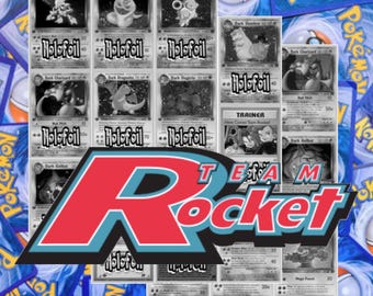 Pokemon Team Rocket Master Set Tracker (Includes Grayscale Card Placeholders + Holofoil Indicators) – Team Rocket Expansion