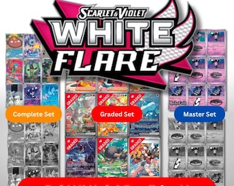Pokémon Sammelkartenspiel 5-in-1 Binder-Seiten Scharlachrot und Violett SV10.5W Lichtspiel - Master und Komplett-Sets (Farbe/Graustufen) + Graded Overlay (Farbe)