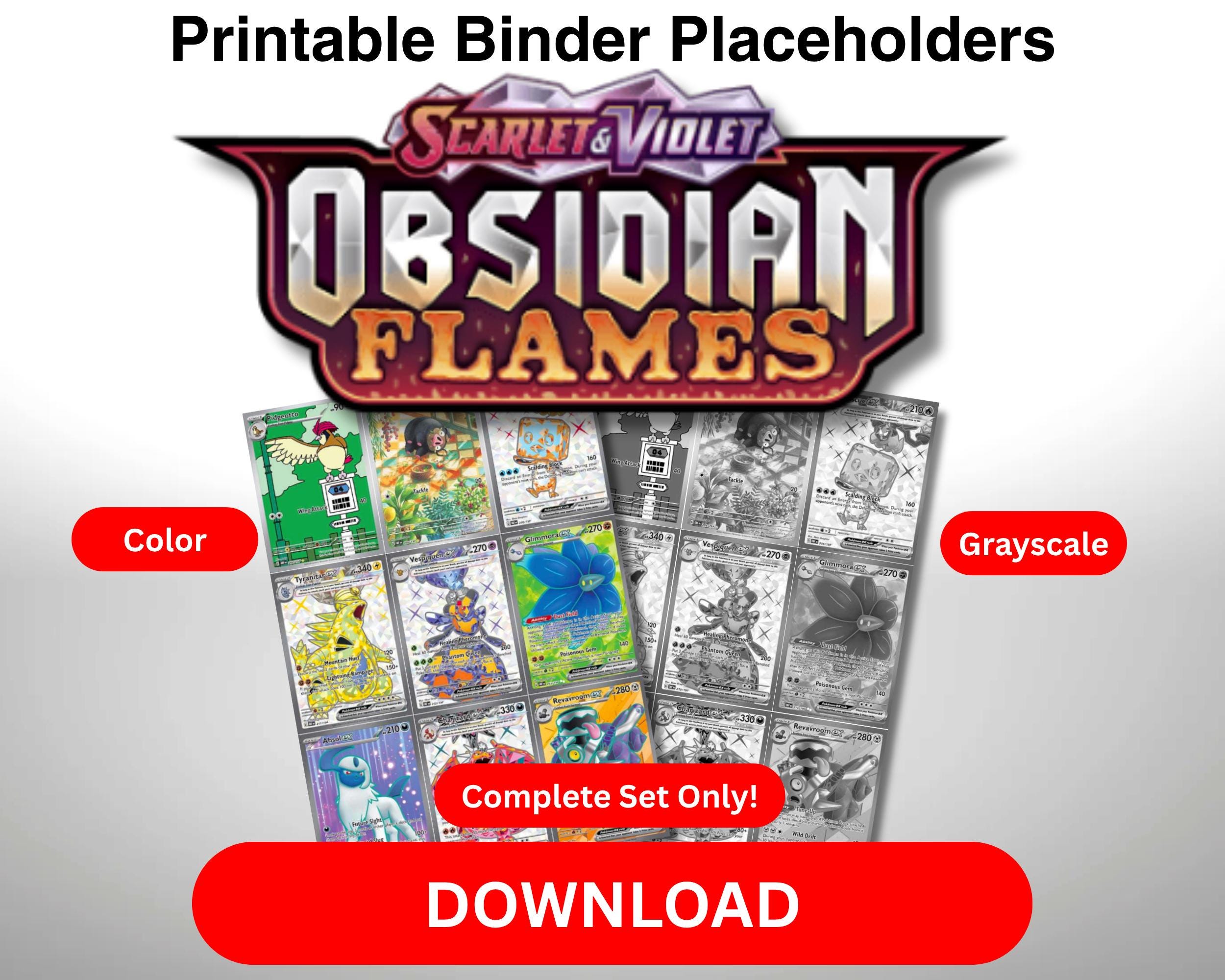 Pokémon TCG Complete Set Placeholder Binder Pages PDF Scarlet and