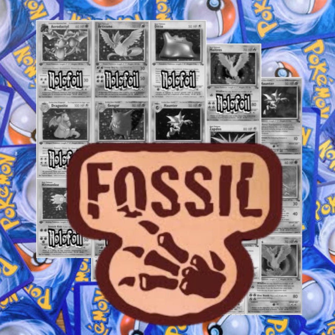 Pokemon Fossil Master Set Tracker (includes Grayscale Card