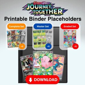 5-in-1 Pokémon TCG-mappagina's met 9 vakken | Scarlet and Violet Journey Together – hoofdset en complete set kleur/grijstinten + kleurgradaties
