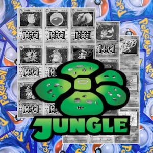 Rastreador del set Maestro de la Jungla de Pokémon (incluye marcadores de posición de cartas en escala de grises e indicadores holográficos) – Expansión de Jungla - Pokémon Clásico