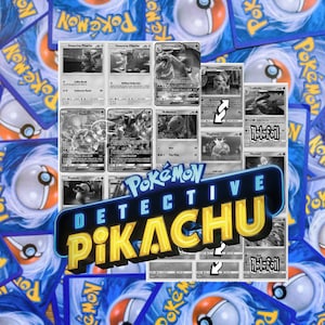 Sun and Moon Detective Pikachu Master Set Tracker (Includes Grayscale Card Placeholders + Holofoil & Reverse Indicators) - Detective Pikachu