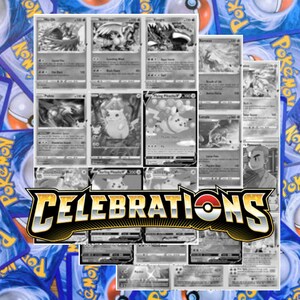 ソード＆シールド - セレブレーションズ 25 周年記念マスターセットトラッカー (グレースケールのカードプレースホルダー、ホロフォイルと裏面インジケーターを含む)
