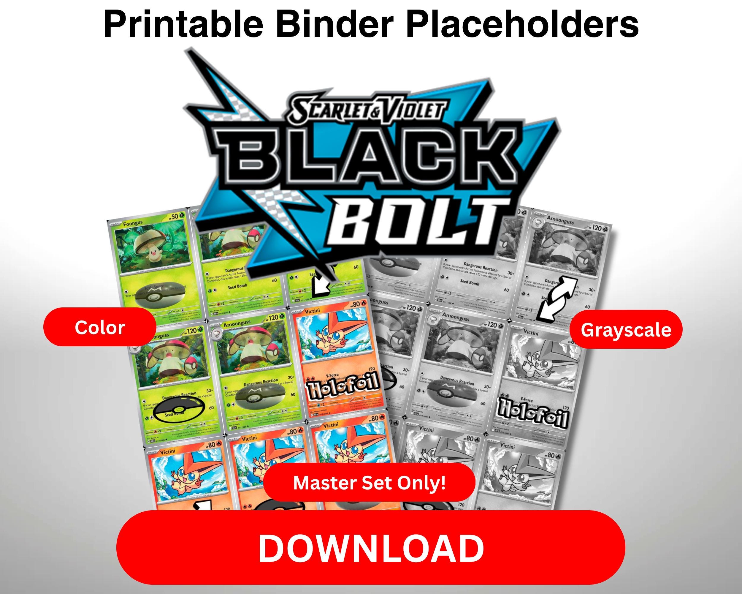 Pokémon TCG Master Set Placeholder Binder Pages PDF Scarlet and